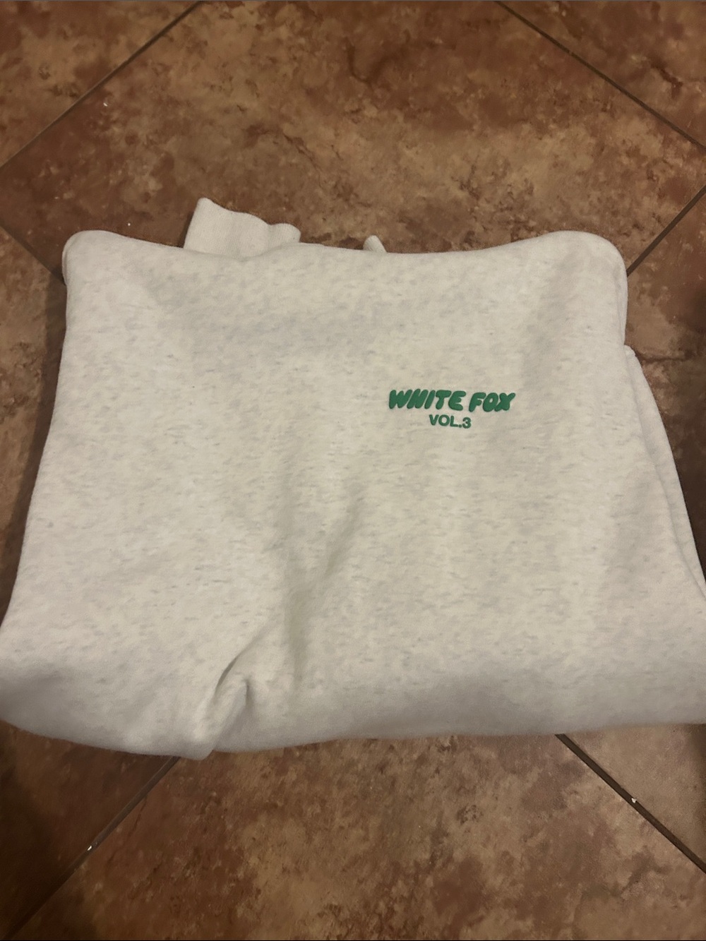 WHITE FOX VOL.3 Light grey Hoodie with Green Logo